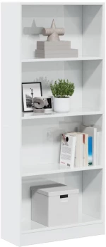vidaXL Βιβλιοθήκη Γυαλιστερό Λευκό 60x24x143 εκ. Επεξεργασμένο Ξύλο