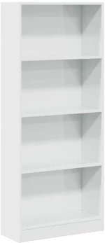 vidaXL Βιβλιοθήκη Γυαλιστερό Λευκό 60x24x143 εκ. Επεξεργασμένο Ξύλο