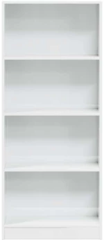 vidaXL Βιβλιοθήκη Γυαλιστερό Λευκό 60x24x143 εκ. Επεξεργασμένο Ξύλο