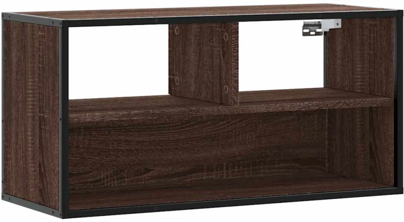 vidaXL Έπιπλο Τηλεόρασης Καφέ Δρυς 80x31x39,5 εκ Επεξ.Ξύλο/Μέταλλο