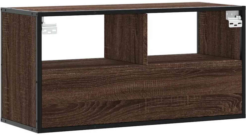 vidaXL Έπιπλο Τηλεόρασης Καφέ Δρυς 80x31x39,5 εκ Επεξ.Ξύλο/Μέταλλο