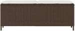 vidaXL Πάγκος κήπου με μαξιλάρι καφέ 110x30x40,5 cm Poly Rattan