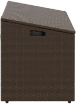 vidaXL Κήπος κουτί αποθήκευσης καφέ 110x50x58 cm Poly Rattan