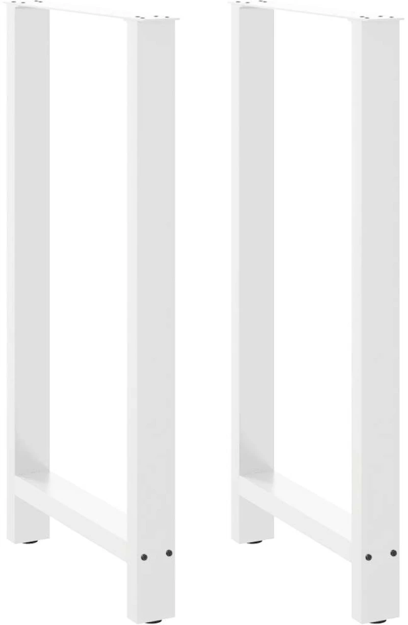vidaXL Πόδια τραπεζιού μπαρ Λευκό 2 τεμ. 60x(110-111) εκ. Ατσάλι