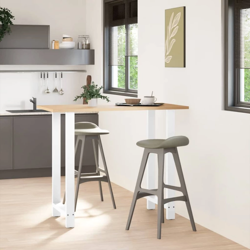 vidaXL Πόδια τραπεζιού μπαρ Λευκό 2 τεμ. 60x(110-111) εκ. Ατσάλι