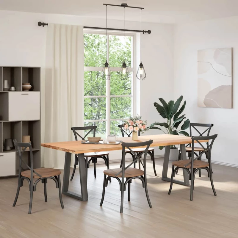 vidaXL Πόδια τραπεζαρίας σχήματος V 2τεμ. Ανθρακί 60x(72-73)εκ. Ατσάλι