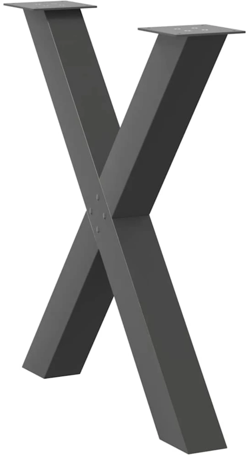 vidaXL Πόδια τραπεζαρίας σε σχήμα Χ 3τεμ. Ανθρακί 80x(72-73)εκ. Ατσάλι