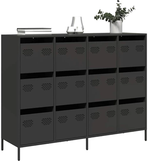 vidaXL Ντουλάπι Μαύρο 135x39x103,5 εκ. από Χάλυβα Ψυχρής Έλασης
