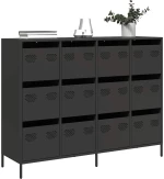 vidaXL Ντουλάπι Μαύρο 135x39x103,5 εκ. από Χάλυβα Ψυχρής Έλασης