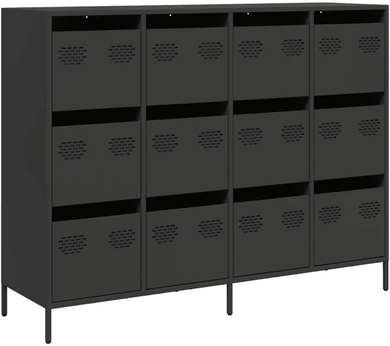 vidaXL Ντουλάπι Μαύρο 135x39x103,5 εκ. από Χάλυβα Ψυχρής Έλασης