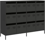 vidaXL Ντουλάπι Μαύρο 135x39x103,5 εκ. από Χάλυβα Ψυχρής Έλασης