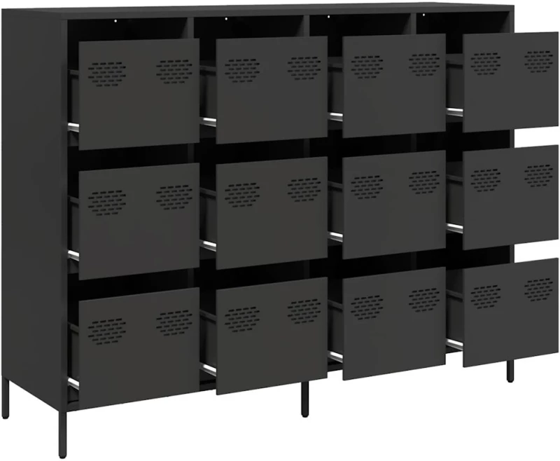 vidaXL Ντουλάπι Μαύρο 135x39x103,5 εκ. από Χάλυβα Ψυχρής Έλασης