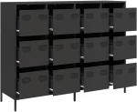 vidaXL Ντουλάπι Μαύρο 135x39x103,5 εκ. από Χάλυβα Ψυχρής Έλασης
