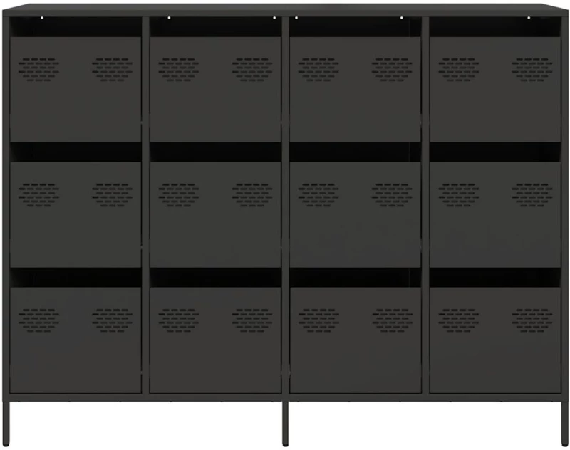 vidaXL Ντουλάπι Μαύρο 135x39x103,5 εκ. από Χάλυβα Ψυχρής Έλασης