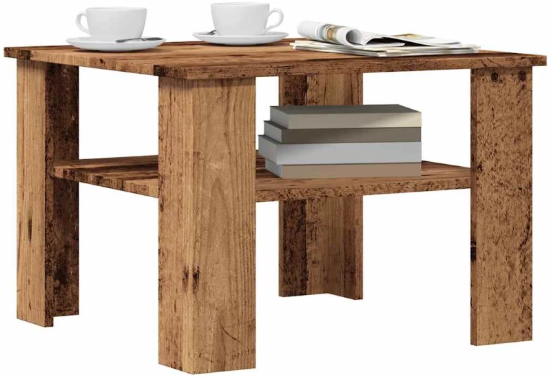 vidaXL Τραπεζάκι σαλονιού παλιό ξύλο 60x60x42 cm Ξύλο μηχανής