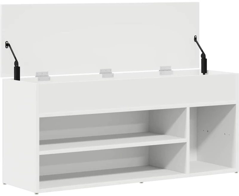 Πάγκος παπουτσιών vidaXL Λευκό 102x30,5x45 cm Κατασκευασμένο ξύλο