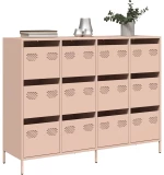 vidaXL Ντουλάπι Ροζ 135x39x103,5 εκ. από Χάλυβα Ψυχρής Έλασης