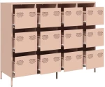 vidaXL Ντουλάπι Ροζ 135x39x103,5 εκ. από Χάλυβα Ψυχρής Έλασης