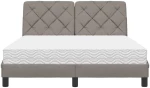 vidaXL Κρεβάτι με Στρώμα Taupe 120x200 εκ. Υφασμάτινο