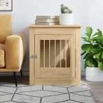 vidaXL Κλουβί Σκύλου Sonoma Δρυς 64,5 x 80 x 71 εκ. από Επεξεργ. Ξύλο