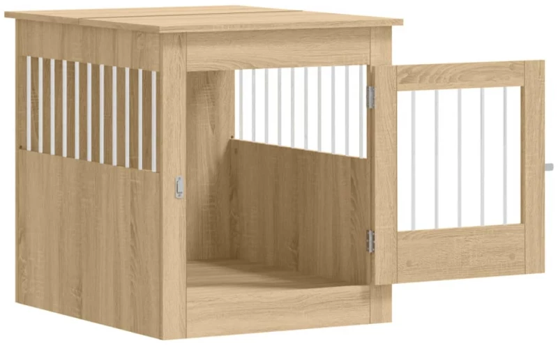vidaXL Κλουβί Σκύλου Sonoma Δρυς 64,5 x 80 x 71 εκ. από Επεξεργ. Ξύλο