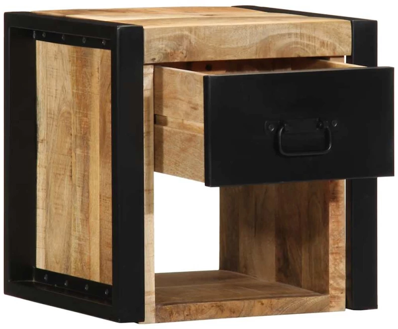 vidaXL Κομοδίνο 40x35x40 cm Στερεό ακατέργαστο ξύλο Mango