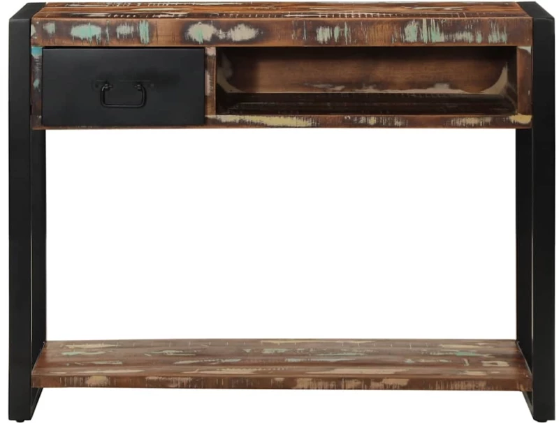 vidaXL Τραπέζι κονσόλας Πολύχρωμο 100x35x75 cm Στερεό ξύλο ανακτημένο