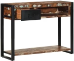 vidaXL Τραπέζι κονσόλας Πολύχρωμο 100x35x75 cm Στερεό ξύλο ανακτημένο