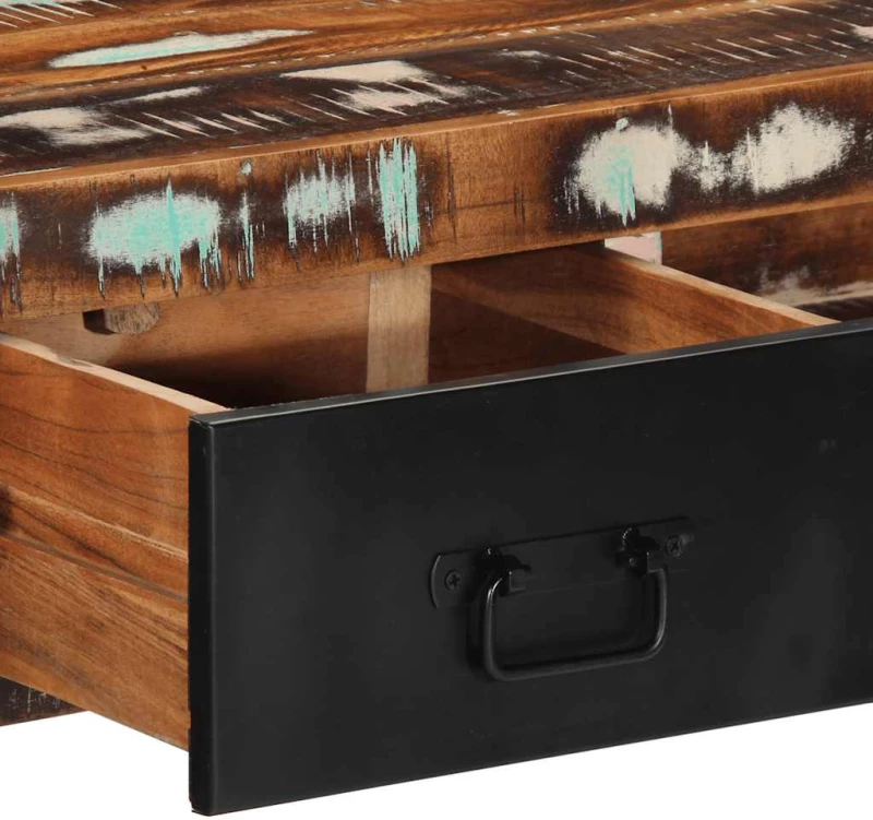vidaXL Τραπέζι κονσόλας Πολύχρωμο 100x35x75 cm Στερεό ξύλο ανακτημένο