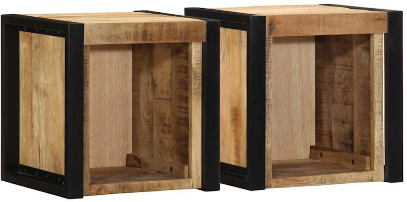 vidaXL Κομοδίνα 2 τεμάχια 40x35x40 cm Στερεό ακατέργαστο ξύλο Mango