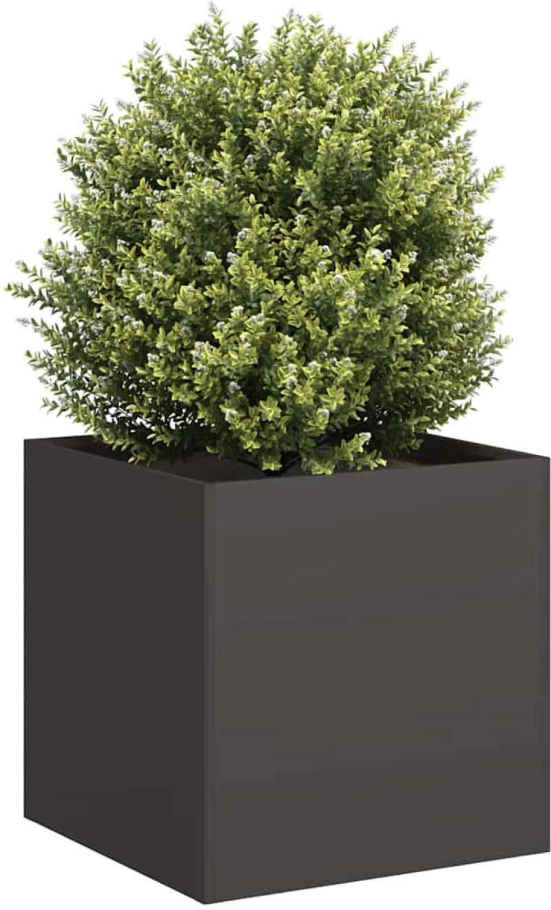 vidaXL Γλάστρα Μαύρη 40x40x40 cm από χάλυβα ψυχρής έλασης