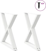 vidaXL Πόδια τραπεζαρίας 2 τεμάχια Λευκό 80x(72-73,3) cm Ατσάλι