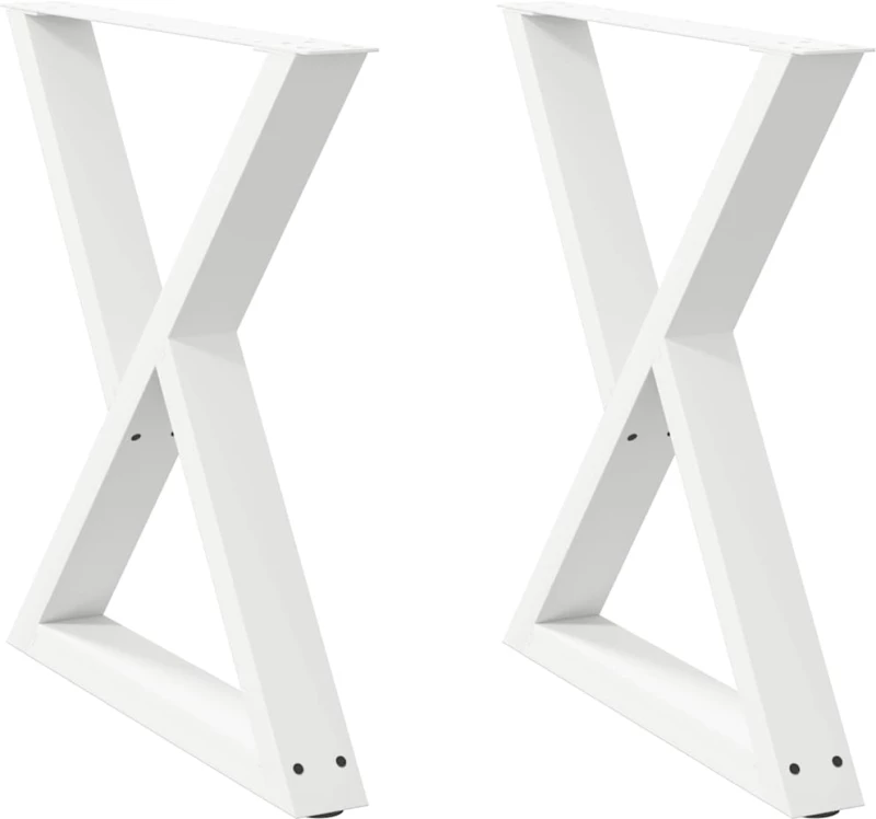vidaXL Πόδια τραπεζαρίας 2 τεμάχια Λευκό 80x(72-73,3) cm Ατσάλι