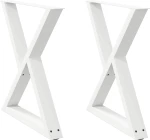 vidaXL Πόδια τραπεζαρίας 2 τεμάχια Λευκό 80x(72-73,3) cm Ατσάλι