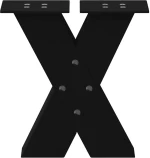 vidaXL Πόδια τραπεζιού σαλονιού σε σχήμα Χ 2 τεμάχια Μαύρο