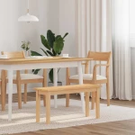 Πάγκος vidaXL 90 cm από μασίφ ξύλο καουτσούκ
