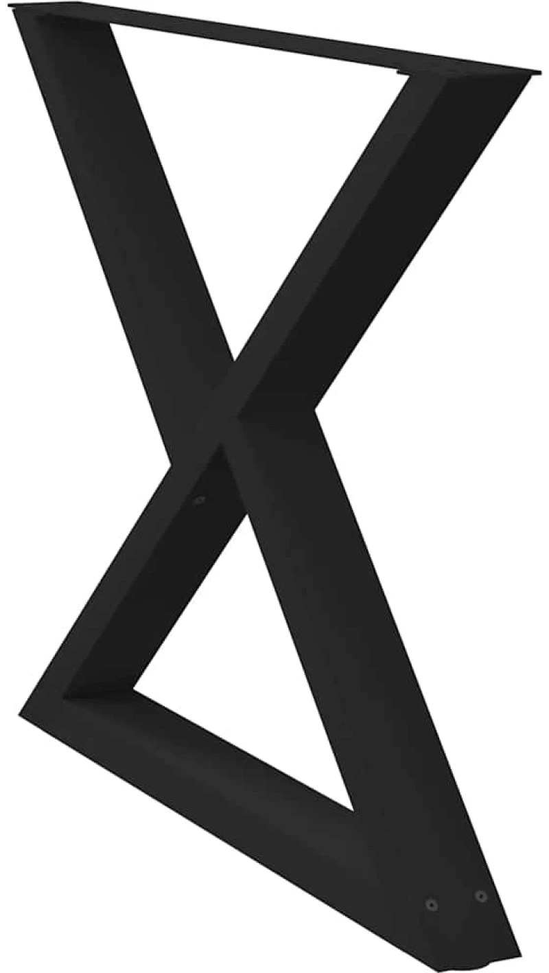 vidaXL Πόδια τραπεζαρίας 2 τεμάχια Μαύρο 90x(72-73,3) cm Χάλυβας