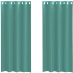 vidaXL Voile κουρτίνες με ροδέλες 2 τεμάχια Τιρκουάζ
