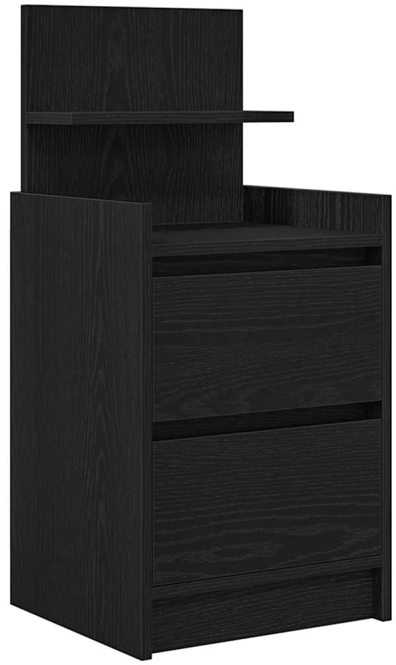 vidaXL Κομοδίνο με 2 συρτάρια Μαύρο 38x34x80 εκ.