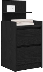 vidaXL Κομοδίνο με 2 συρτάρια Μαύρο 38x34x80 εκ.