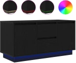 vidaXL Έπιπλο Τηλεόρασης με LED Μαύρη βελανιδιά 100x41x50 εκ.