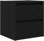 vidaXL Κομοδίνο Επιτοίχιο Μαύρη βελανιδιά 38x34x40 εκ.