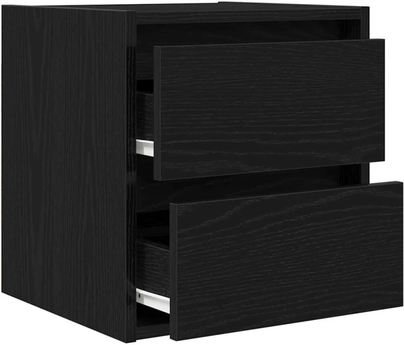 vidaXL Κομοδίνο Επιτοίχιο Μαύρη βελανιδιά 38x34x40 εκ.