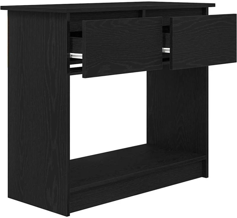 vidaXL Τραπέζι κονσόλας με συρτάρια Μαύρο 85,5x38,5x74,5 cm