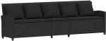 vidaXL Καναπές κήπου 5θέσιος με μαξιλάρια Μαύρο Poly Rattan