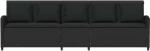 vidaXL Καναπές κήπου 5θέσιος με μαξιλάρια Μαύρο Poly Rattan