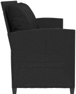 vidaXL Καναπές κήπου 5θέσιος με μαξιλάρια Μαύρο Poly Rattan