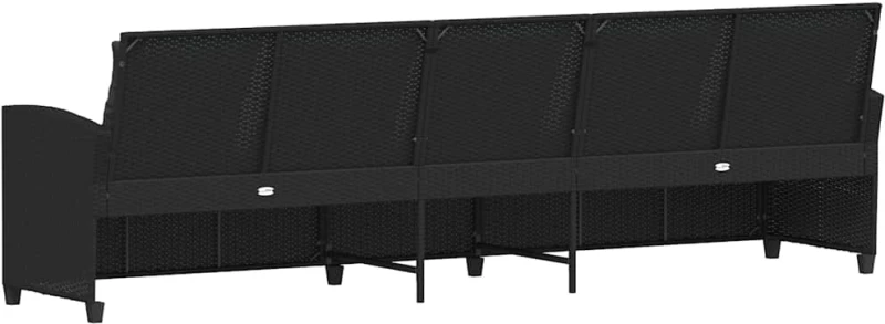 vidaXL Καναπές κήπου 5θέσιος με μαξιλάρια Μαύρο Poly Rattan