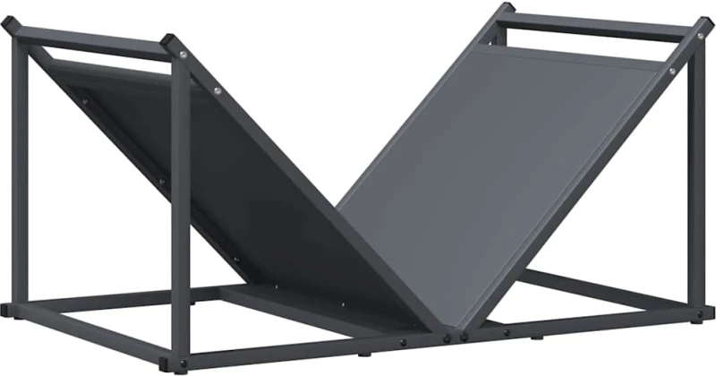vidaXL Ράφι Καυσόξυλων Ανθρακί 70x43x34,5 εκ. Χάλυβας ψυχρής έλασης