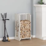 vidaXL Ράφι Καυσόξυλων Λευκό 40x30x80 εκ. Χάλυβας ψυχρής έλασης
